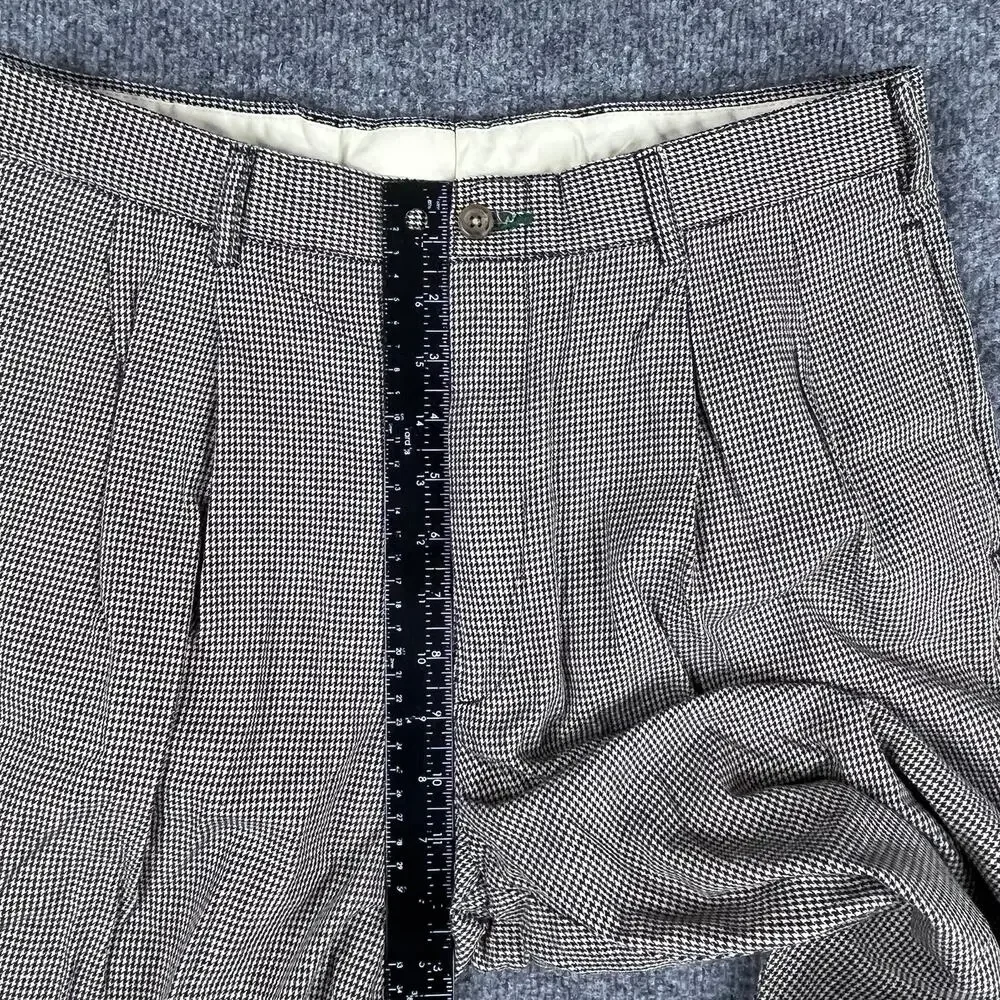 Vintage Tommy‎ Hilfiger Dress Pants Mens 33x30 Brown Houndstooth Pleated Classic
